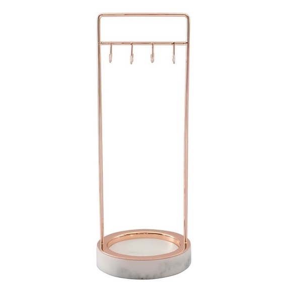 ⭐️8 Hook Rose Gold Jewellery Hanger with Marble Finish Base⭐️ - Picture 1 of 8